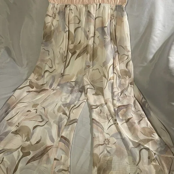 White Birch Light Pink Floral Halter Jumpsuit| XL Resortwear Boho Chic Vacation - Picture 4 of 5